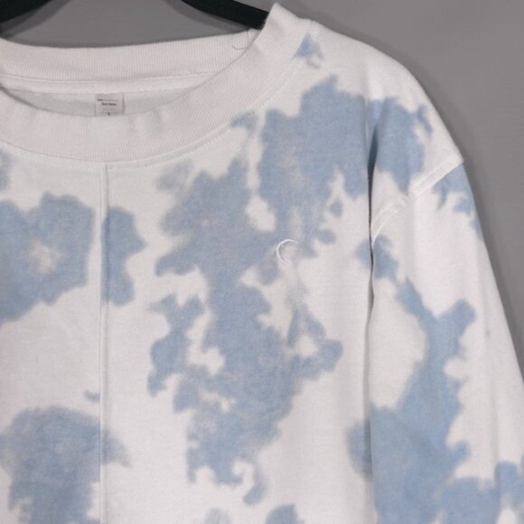 ZYIA Women's Heaven Hendrix Sweatshirt Pullover LARGE Crew Blue White Tie Dye - Picture 10 of 12